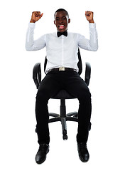 Image showing Excited successful business male