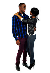 Image showing Attractive african couple hugging