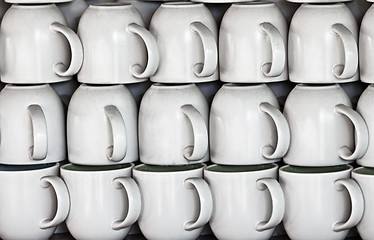 Image showing Ceramic cups on market stall