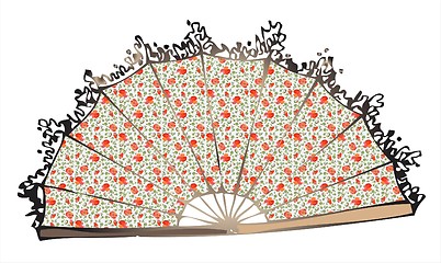 Image showing Illustration of vintage fan. 