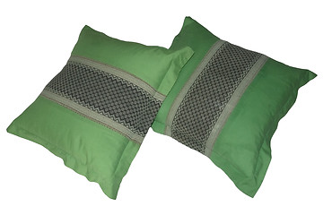 Image showing green pillows