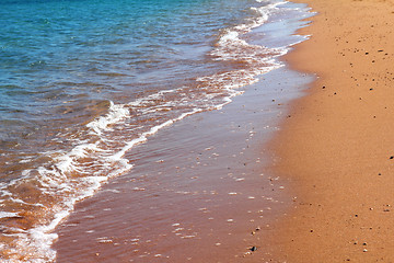 Image showing sand beach and edge of sea