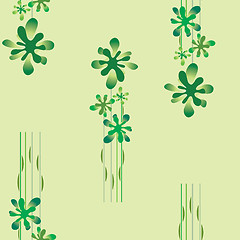 Image showing seamless wallpaper with a green floral pattern