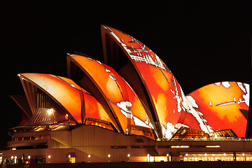 Image showing EDITORIAL: Sydney Opera House lit up during Vivid Sydney Festival