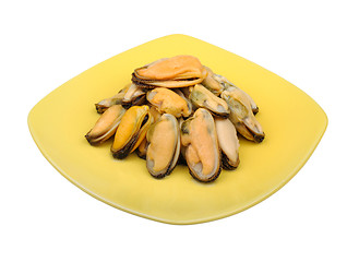 Image showing mussels on a plate