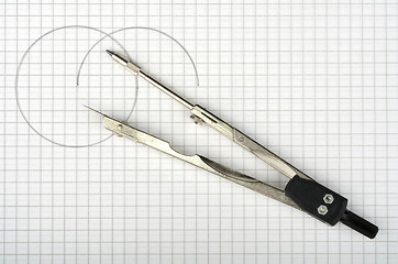 Image showing Drawing Compass with clipping path