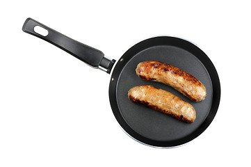 Image showing fried sausage in a frying pan