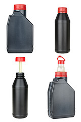 Image showing set of plastic bottles with automobile oil