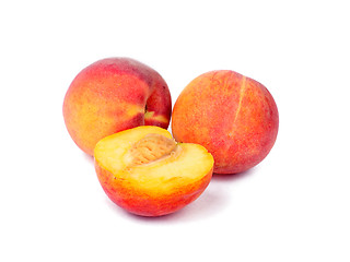 Image showing Peach fruits isolated on white background