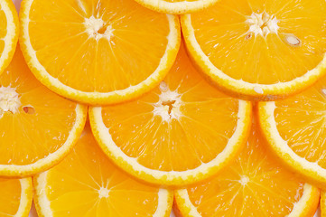 Image showing Sliced oranges background