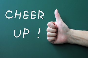 Image showing Cheer up written on a blackboard background