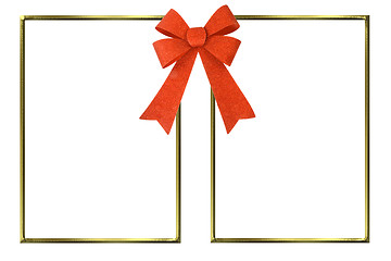 Image showing two gold picture frame isolated