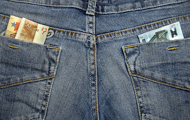 Image showing Money in the pockets  