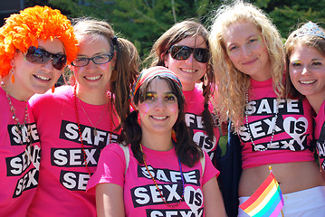 Image showing Safe sex tee shirts.