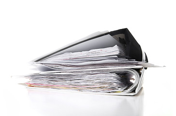 Image showing Stack of documents on white background