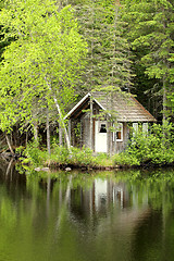 Image showing little house by the lake