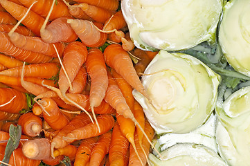 Image showing carrot and cabbage turnip at a street sale