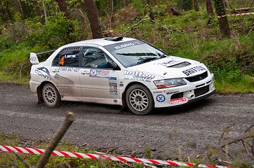 Image showing C. Britton driving Subaru Impreza