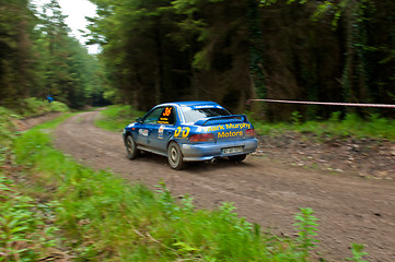 Image showing D. Creedon driving Subaru Impreza