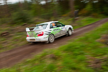 Image showing N. Henry driving Subaru Impreza