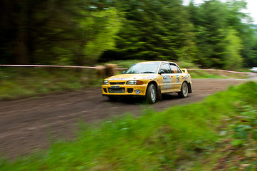 Image showing M. O' Connor driving Mitsubishi Evo