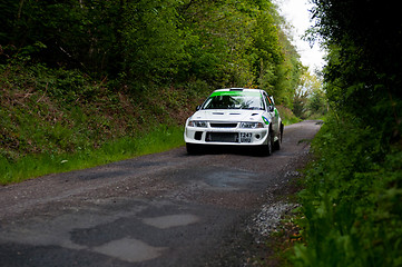 Image showing J. Laverty driving Mitsubishi Evo