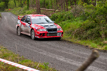 Image showing S. Wright driving Mitsubishi Evo