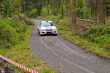 Image showing C. Britton driving Subaru Impreza