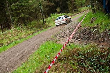 Image showing G. Lucey driving Mitsubishi Evo