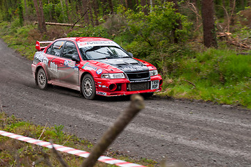 Image showing S. Wright driving Mitsubishi Evo