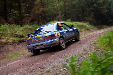 Image showing D. Creedon driving Subaru Impreza