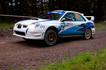 Image showing S. Cullen driving Subaru Impreza