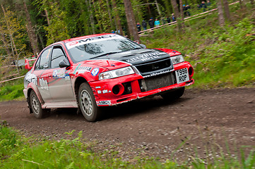 Image showing S. Wright driving Mitsubishi Evo