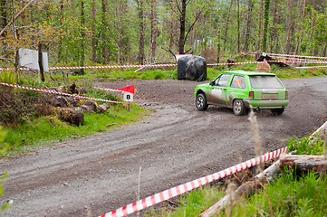 Image showing K. Culliname driving Opel Corsa