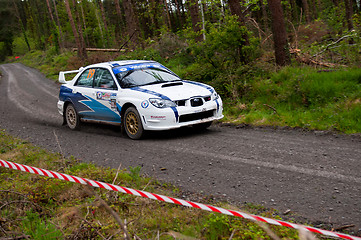 Image showing S. Cullen driving Subaru Impreza