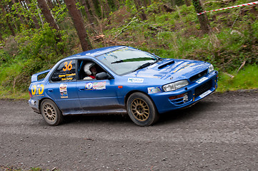 Image showing D. Creedon driving Subaru Impreza