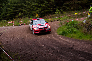 Image showing P. O' Connell driving Mitsubishi Evo