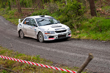 Image showing C. Britton driving Subaru Impreza