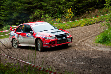 Image showing S. Wright driving Mitsubishi Evo