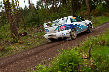 Image showing S. Cullen driving Subaru Impreza