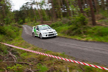 Image showing J. Laverty driving Mitsubishi Evo