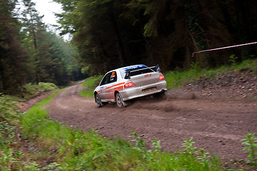 Image showing G. Lucey driving Mitsubishi Evo