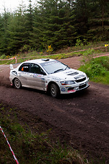 Image showing C. Britton driving Subaru Impreza