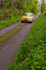 Image showing P. Barrett driving Mitsubishi Evo