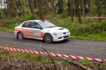 Image showing G. Lucey driving Mitsubishi Evo