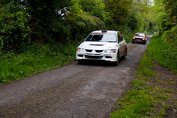 Image showing G. Lucey driving Mitsubishi Evo