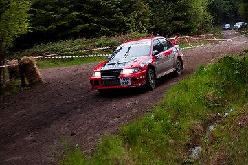 Image showing S. Wright driving Mitsubishi Evo