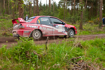 Image showing P. O' Connell driving Mitsubishi Evo