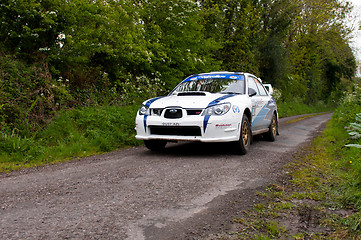 Image showing S. Cullen driving Subaru Impreza