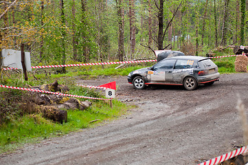 Image showing J. Lowery driving Honda Civic